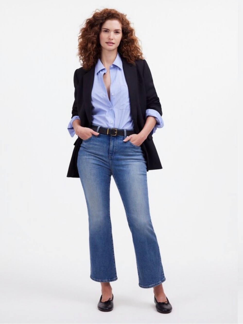 Madewell Curvy Kick Out Crop Jean Medium Blue Wash Size 29